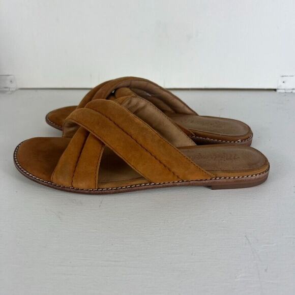 Madewell Women's Skyler Slide Sandal Size 7 Suede Bittersweet Brown Tan Slip On - Picture 5 of 11